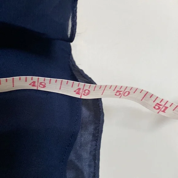 Evening Dress in gorgeous silk! Women’s sz 6 navy blue. Like new! Includes scarf - Picture 4 of 16